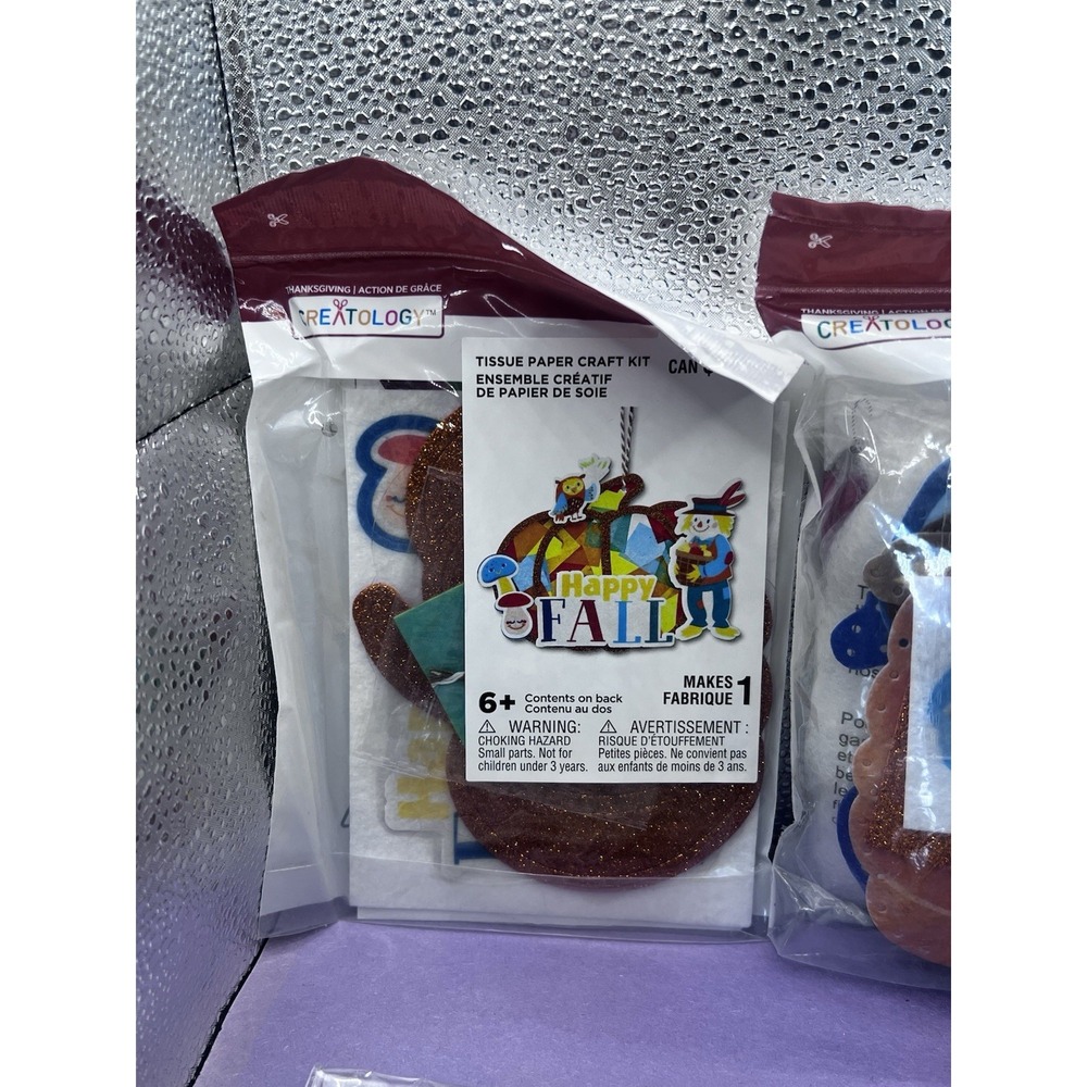 Lot of children's arts and crafts 4 Packages Fall Pumpkin Scarecrow Owl Turkey - Picture 5 of 5